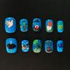 30Pcs Cute Cartoon Short Bean Shaped Press On Nails Autumn Winter Niche Design Fake Nails Gift For Girls And Friends