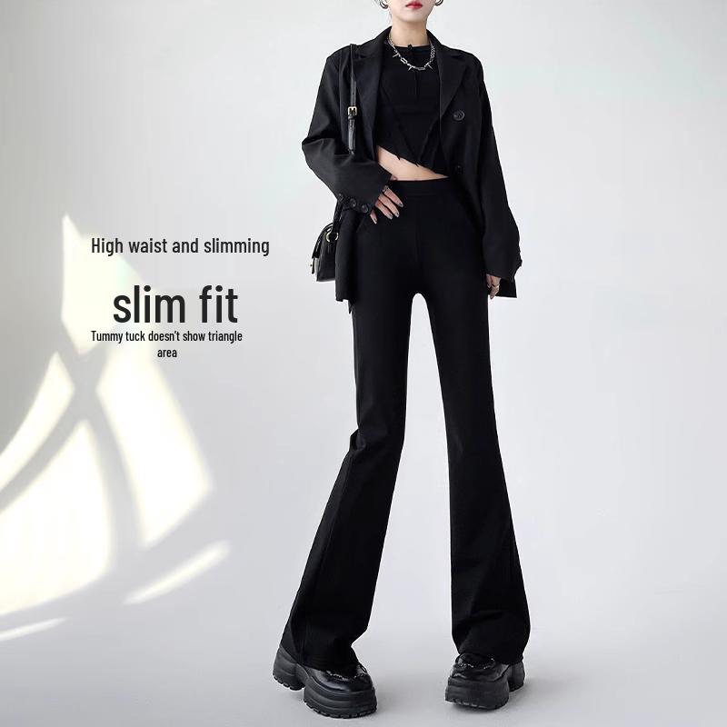 

Женские черные брюки буткат с высокой посадкой и флисовой подкладкой 2025 – Стройнящие, подчеркивающие фигуру, для миниатюрных, утепленные – Идеальны для весны и осени Small