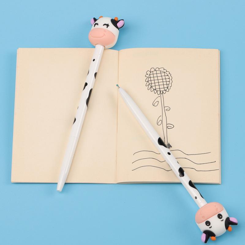 1 Stück Niedlicher Kuh Gelstift Kreativer Druck Bürogeschenk Schulbedarf Schreibwaren Kawaii Lustige Stifte