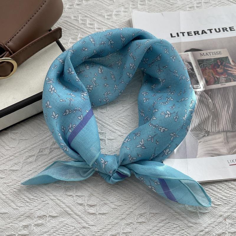 58*58cm Baumwoll-Quadrat-Schal Bandana, Kopfbedeckungen für Frauen, Kopftuch Taschentuch, Quadratischer Schal Stirnband, Vielseitige Schals für Frauen