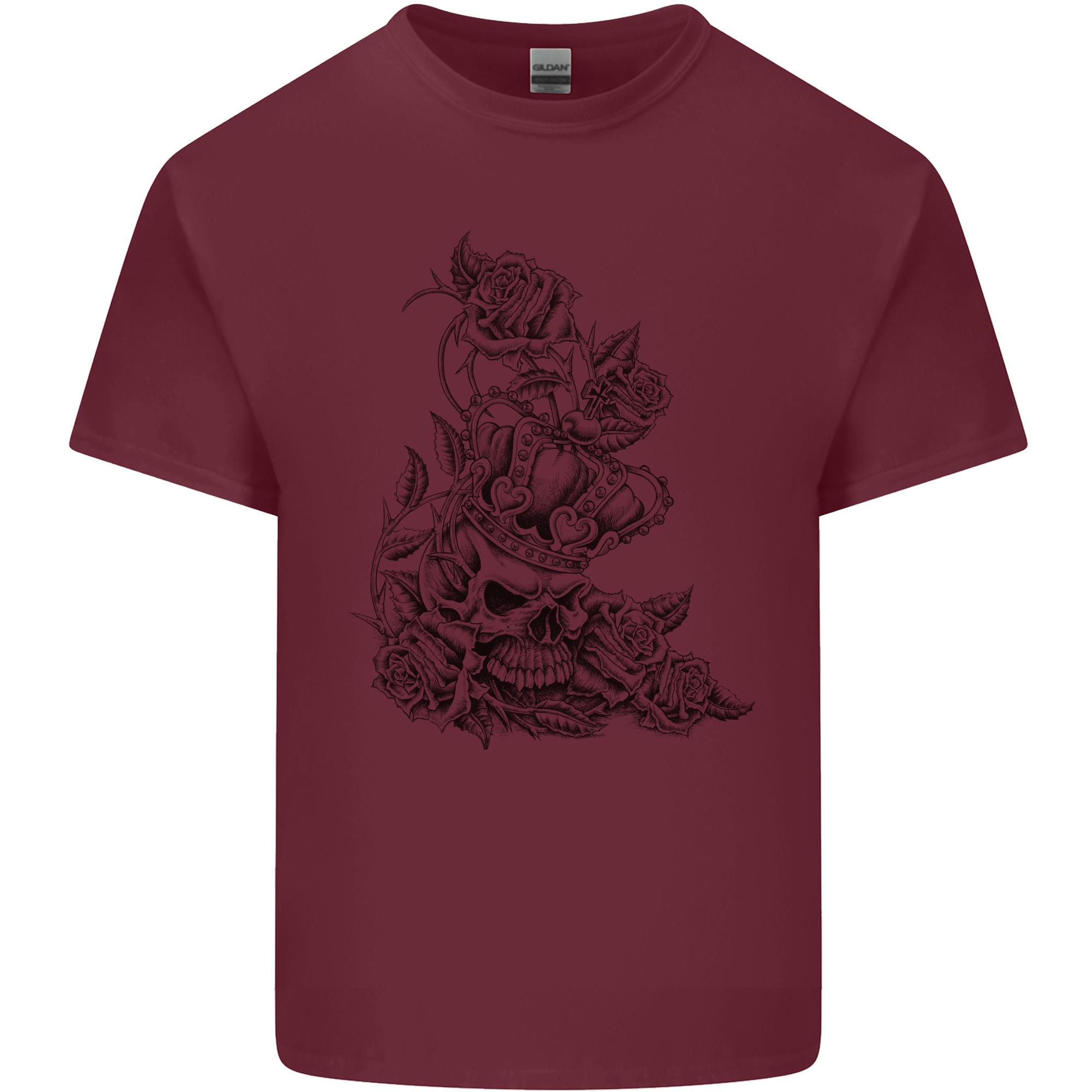 Skull Crown Biker Skull Gothic Heavy Metal Unisexs Light Cotton TShirt S