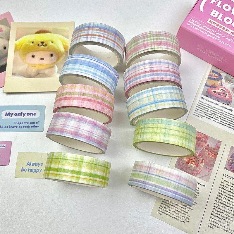 MINKYS 5pcs/lot Basic Grid Type Decorative Tape Set Washi Tape Pack School Office Stationery