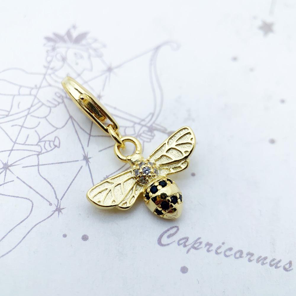 Copper Lovely Gold Color Bee Animal Pendants Charm For Women Men Fine Jewelry