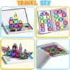 Magnetic Tiles Construction Set 42pcs Travel Toys for Kids Portable MINI Magnetic Building Blocks Montessori Toy Gift for Toddlers 3+ Years
