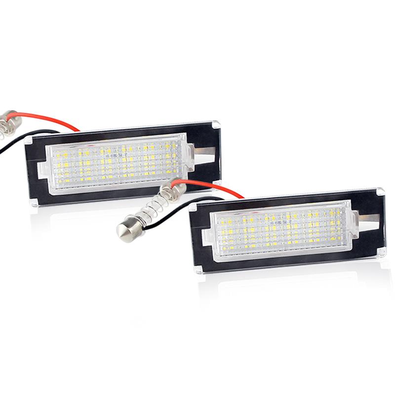 

2PCS #1307272070 Led License Number Plate Lights White For Citroen Jumper Fiat Ducato Peugeot Boxer Bus Kasten Car Accessories