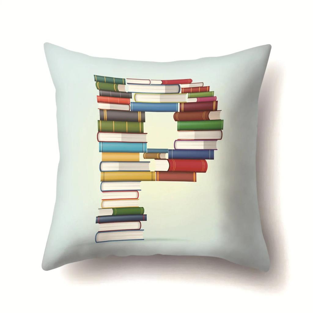 Bedroom Living Room Sofa Pillow Library Cushion Cover Creative English Alphabet Pillowcase