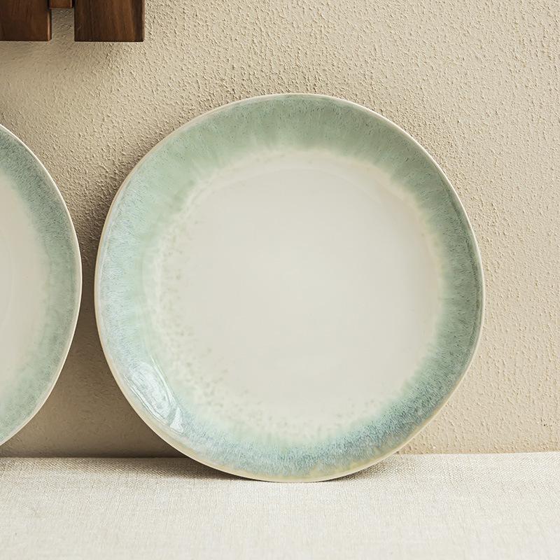 Kiln Change Ceramic Plate Gradually Change Color Light Plate Household Plate Special-Shaped Plate Restaurant High Value Plate