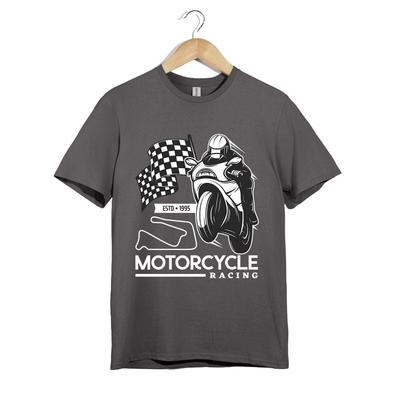 Motorrace Unisex T-shirt Vintage Biker Grafisch T-shirt Geblokte Vlag Racer