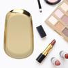 Oval Jewelry Tray Mirror Reflection Vacuum Plating Oval Decorative Tray Glossy   Oval Nail Storage Tray for Jewelry