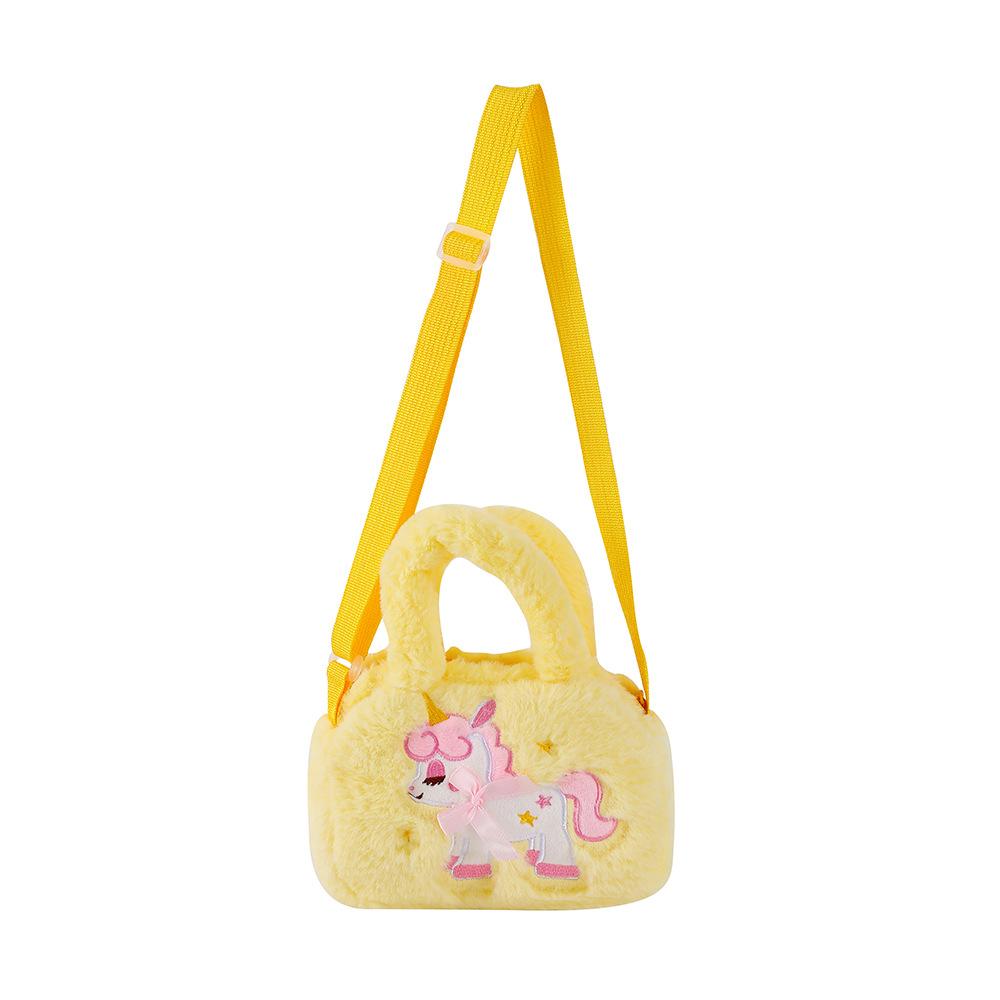 Cute Dream Cartoon Unicorn Plush Pencil Bag Aesthetic Portable Handbag for Kindergarten Primary School Girl Stationery Organizer