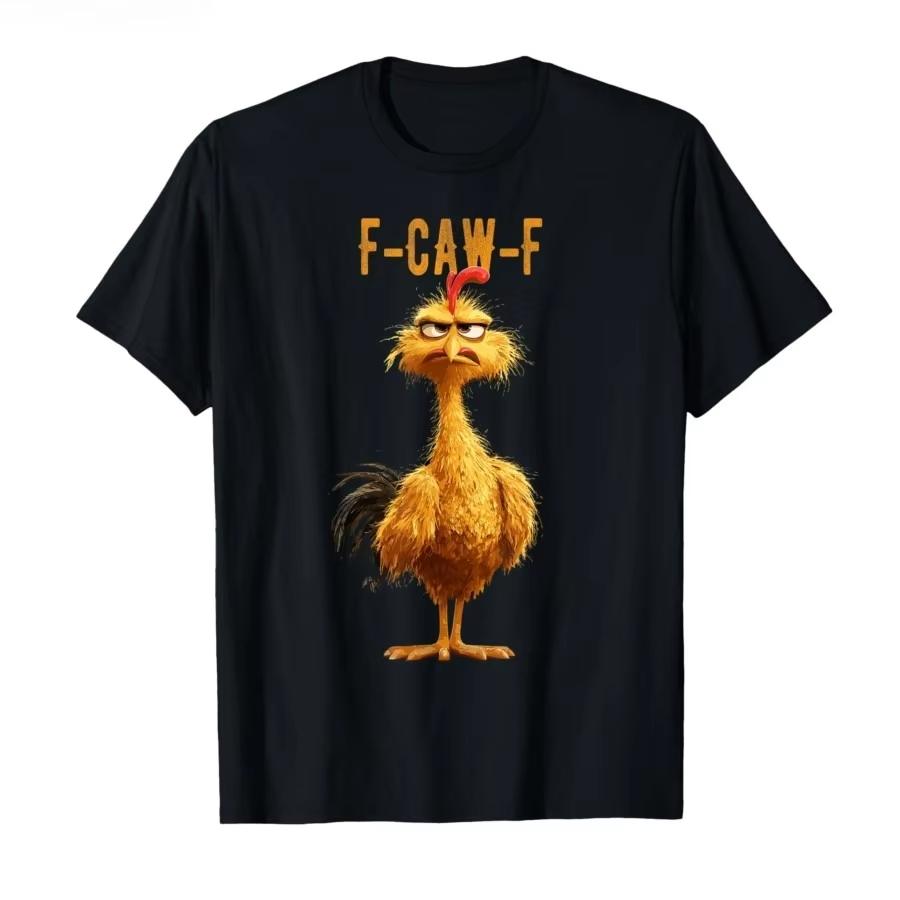 2026 FCawF Chicken Funny Adult Humor Rooster Meme Tshirts for Men Women Cotton T Shirts Short Sleeve Tops Popular Fashion