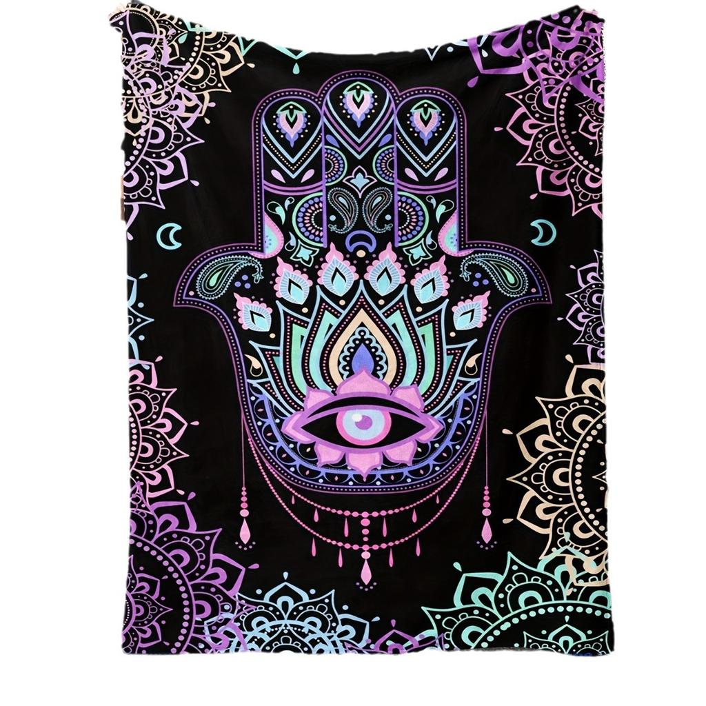 Fatima Hand Blanket Evil Eye Blanket Soft Flannel Blanket Sofa Travel Blanket