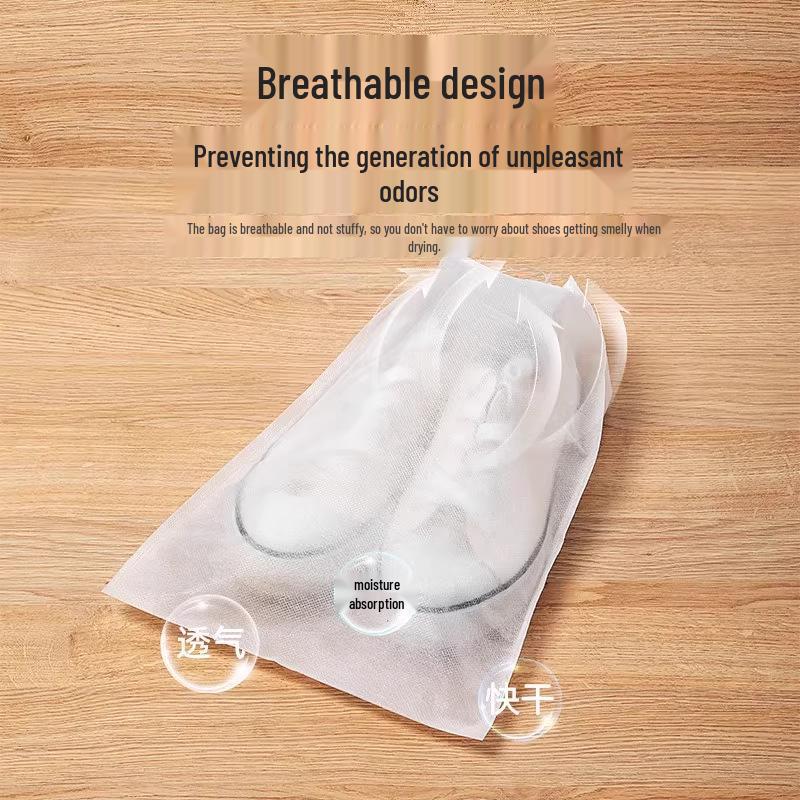 Disposable Non-Woven White Shoe Storage Bag - Anti-Yellow, Dustproof, Sun-Drying Travel Shoe Cover
