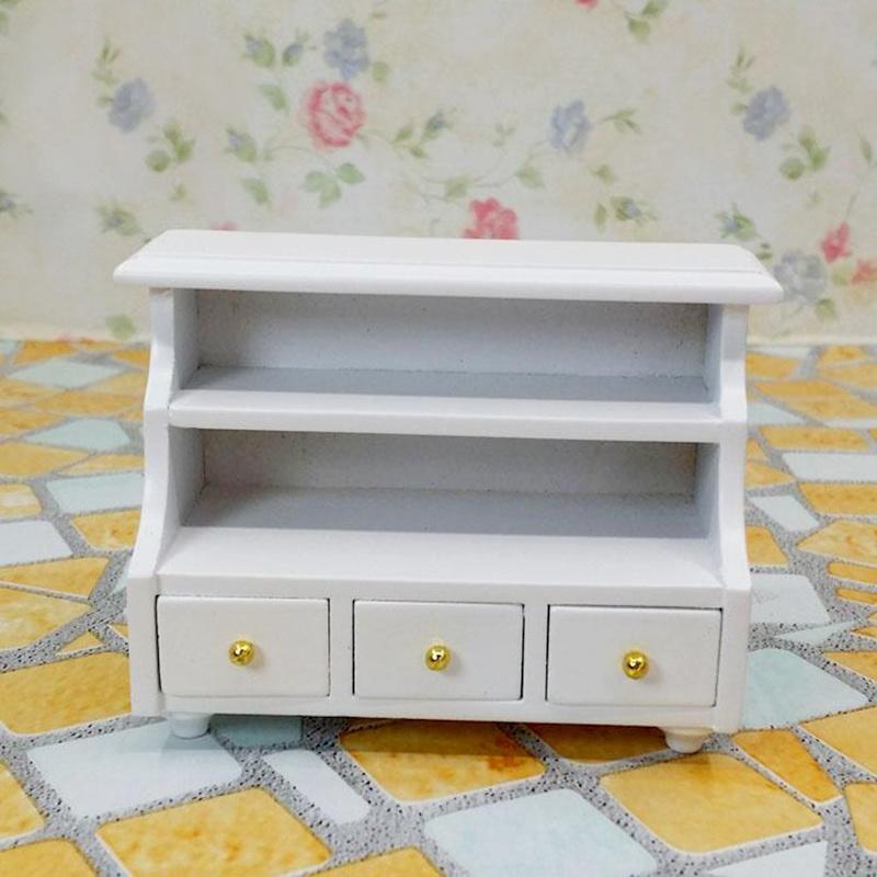 1:12 Dollhouse Miniature Furniture Wooden Toilet Bathroom Shelf Drawer Cabinet