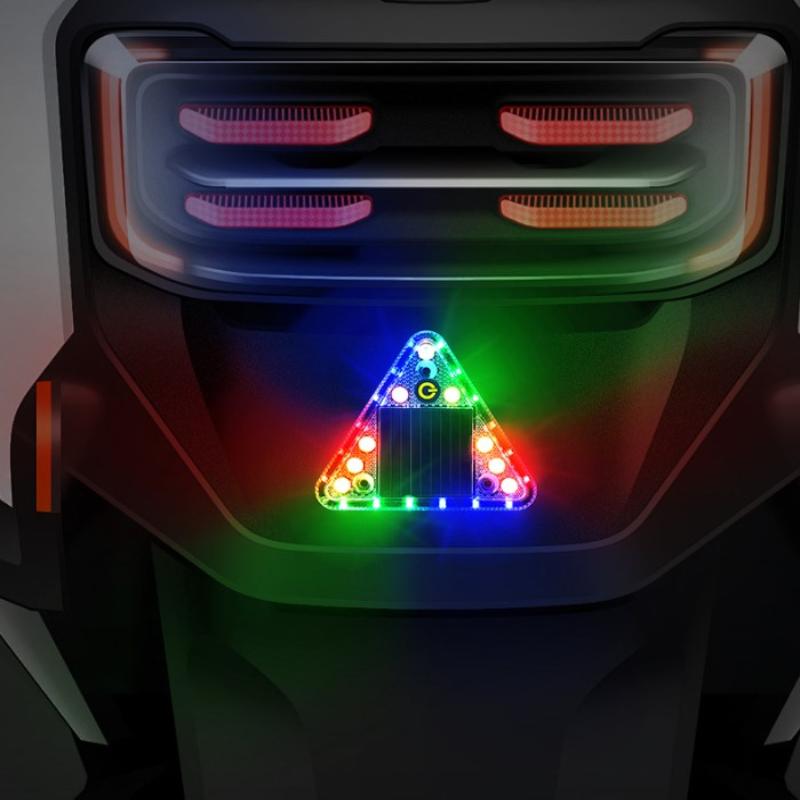 Led Solar Warning Light Anti Collision Truck Tail Flashing Light Touch Switch Wireless Strobe Triangle Lamp Tail Light