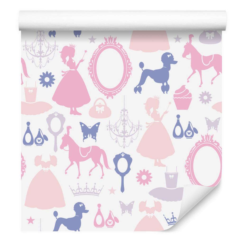 Princesses dogs and horses girls wallpaper for living room and bedroom 50x1000