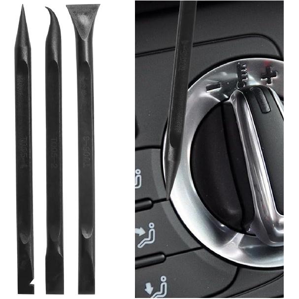 3PCS Plastic Scraper Tool - Multi-Purpose Non-Scratch Scrapers Cleaning Tool for Tight Spaces - Pen-Shaped Label Sticker Remover Scraper for Car