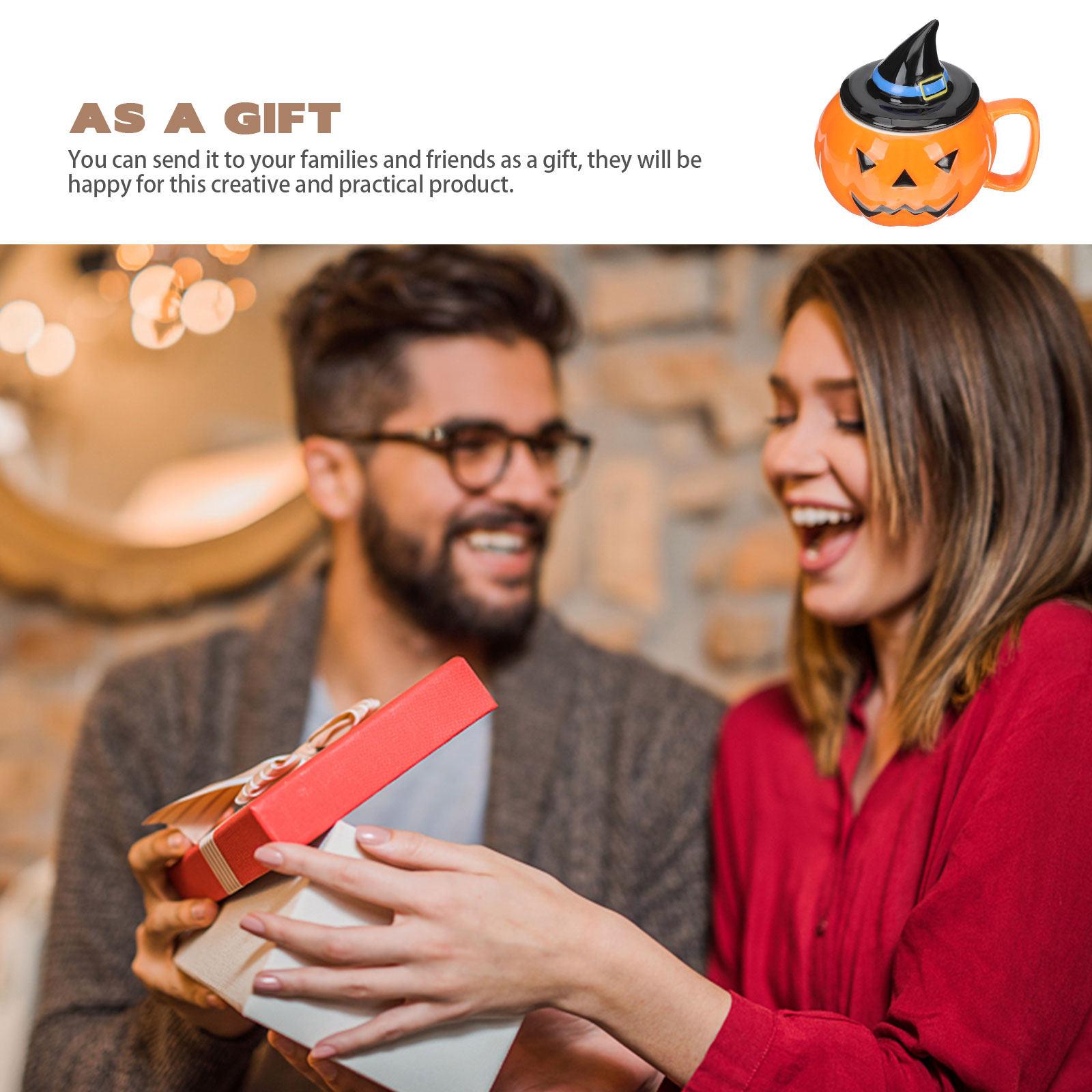 

Multi Function Ceramic Water Cup with Lid Pumpkin Pattern Halloween Mug for Coffee Tea Juice Storage Easy to Clean and Store other
