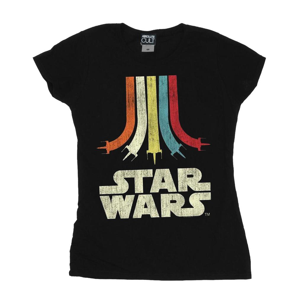 STAR WARS Womens/Ladies Retro Rainbow Cotton T-Shirt