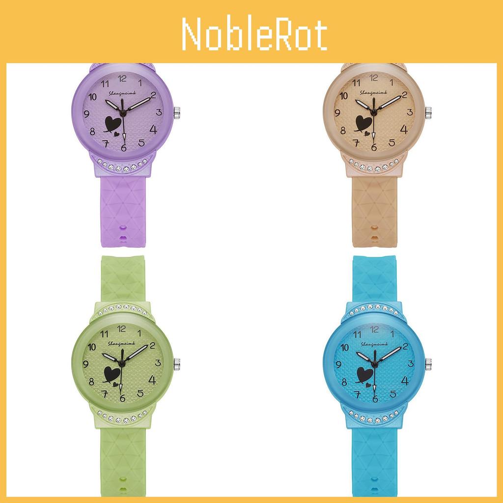 Studentklocka Flickor Kvarts Silikonarmband Med Dekorativ Urtavla För Mellanstadiet Tonåringar