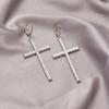 Zircon  Cross Earrings For Women Men Gothic Punk Hip Hop Jesus Crucifix Dangle Earring Christian Party Jewelry