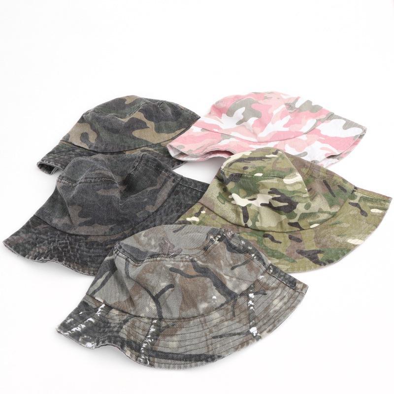 New Washed Old Camouflage Breathable Fisherman Hat Men and Women Jungle Adventure Retro Mountaineering Sun Hat Sunshade