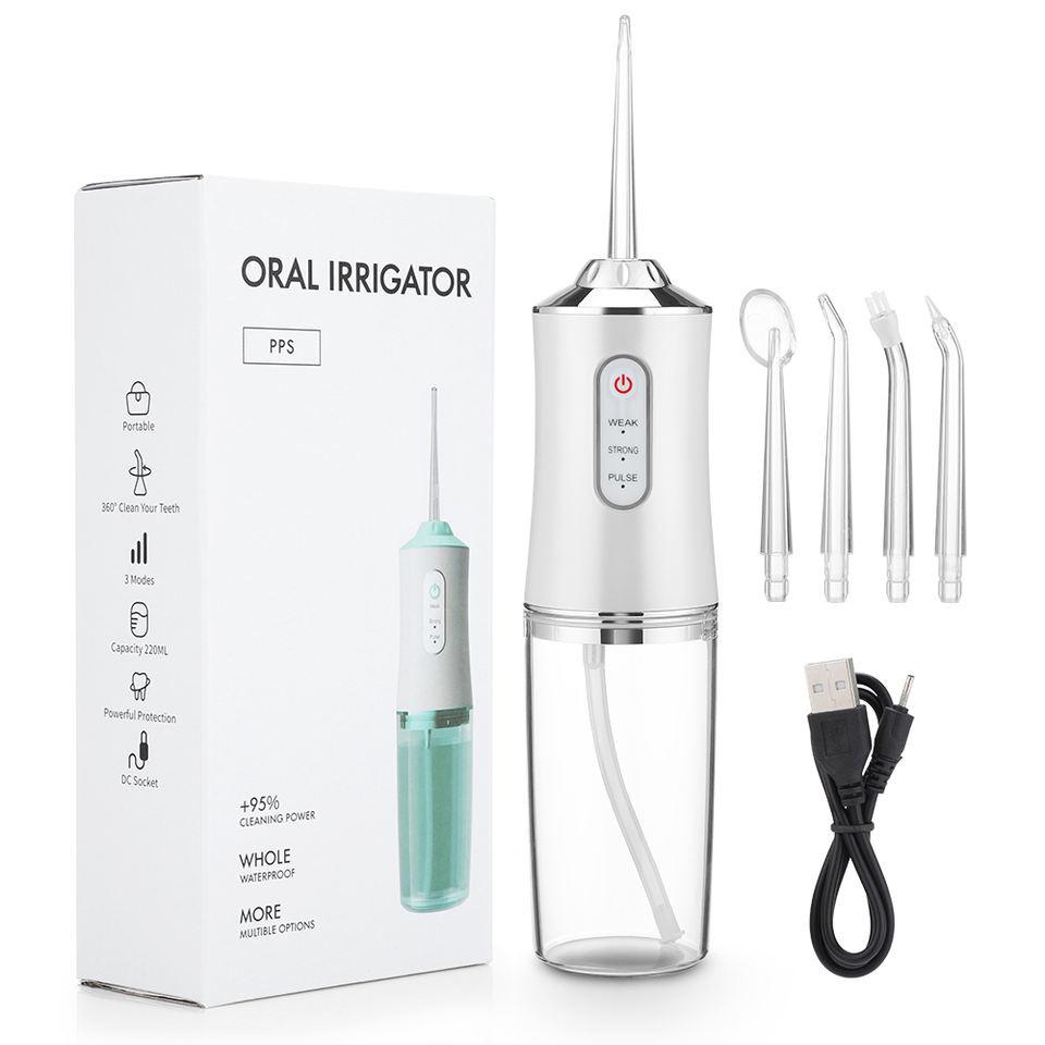 Hydropulseur électrique portable et puissant pour les soins dentaires, l'hygiène bucco-dentaire et les besoins orthodontiques.