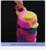 Compact Silicone Foldable Water Bottle - 500ml Portable Sports Bottle for Outdoor Activities