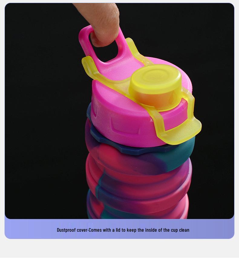 Compact Silicone Foldable Water Bottle - 500ml Portable Sports Bottle for Outdoor Activities