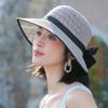 Damen 2024 Frühling Strohhut mit Schleife - Faltbarer Strand- & Fahrrad-Sonnenschutzhut