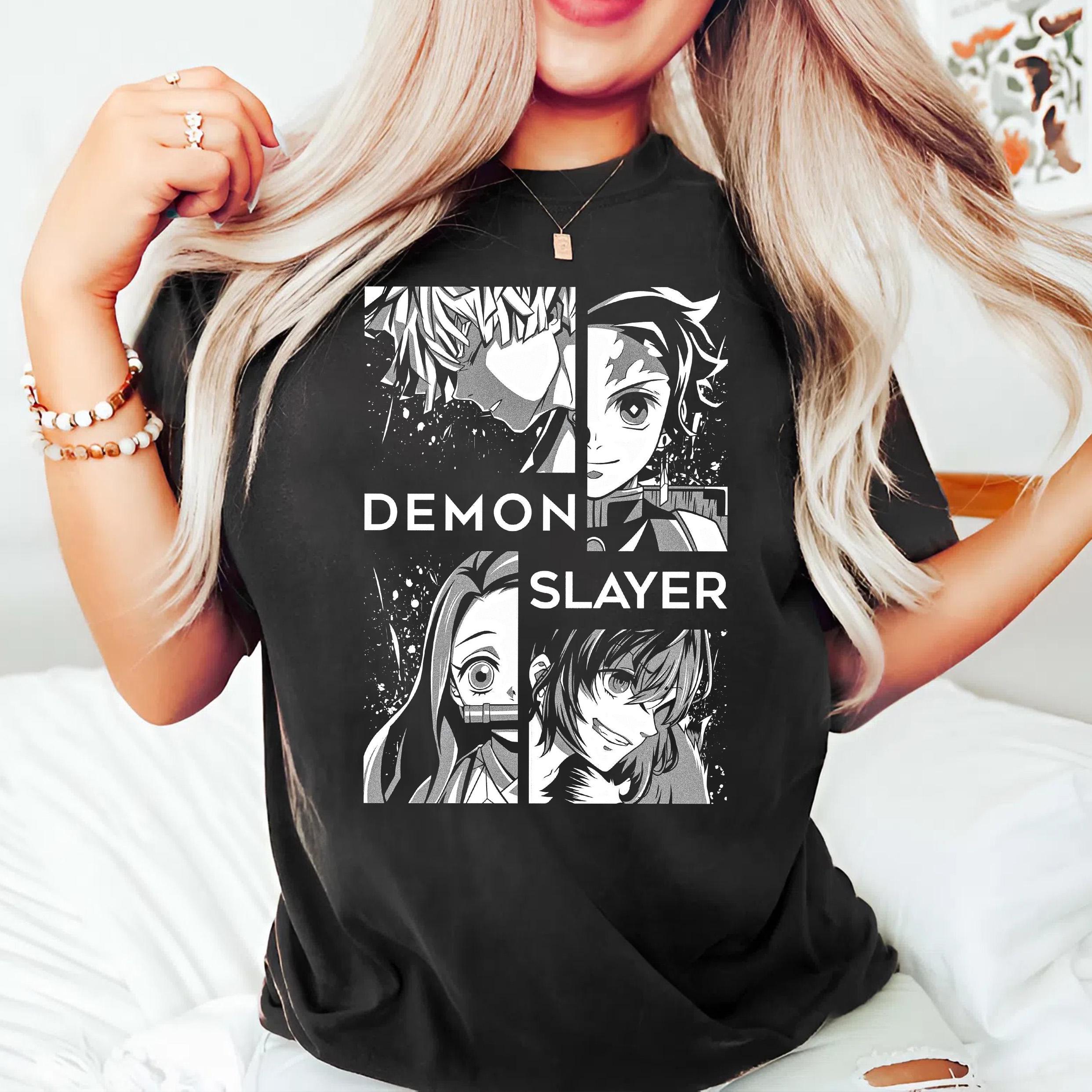 2026 Latest Demon Slayer TShirt Tanjiro Nezuko Zenitsu Inosuke Anime Graphic Tee Kimetsu No Yaiba Shirt S