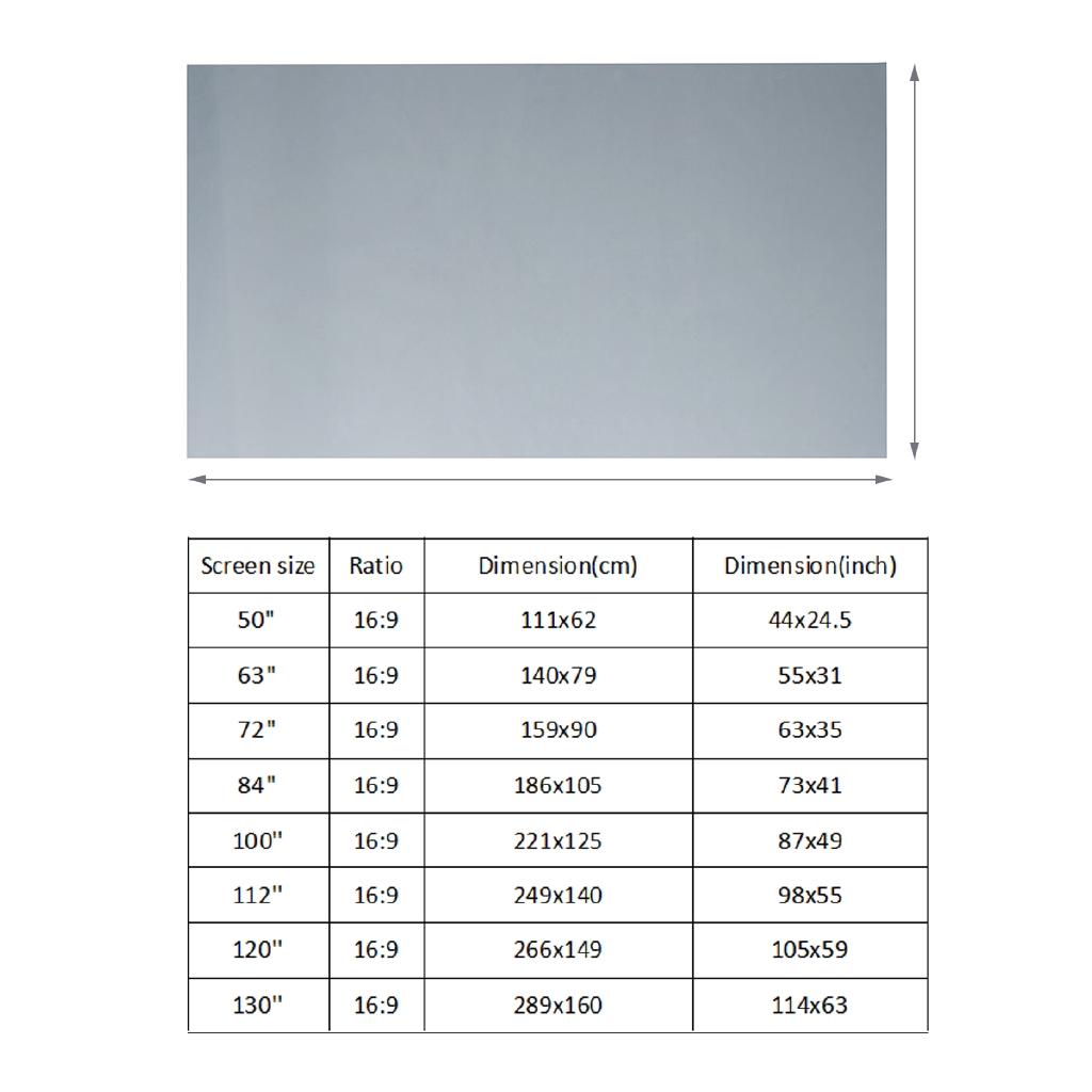 16:9 50/60/63/72/84/100/112/120/130 Inch Screen 3D Home Cinema HD 1080P Projection Screen Portable Foldable Anti-light Projector