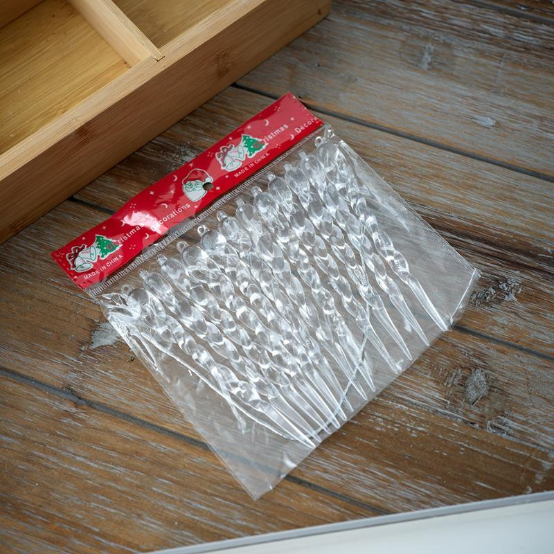 Real transparent ice bar hanging Christmas tree decoration thread hanging tree pendant Christmas decoration