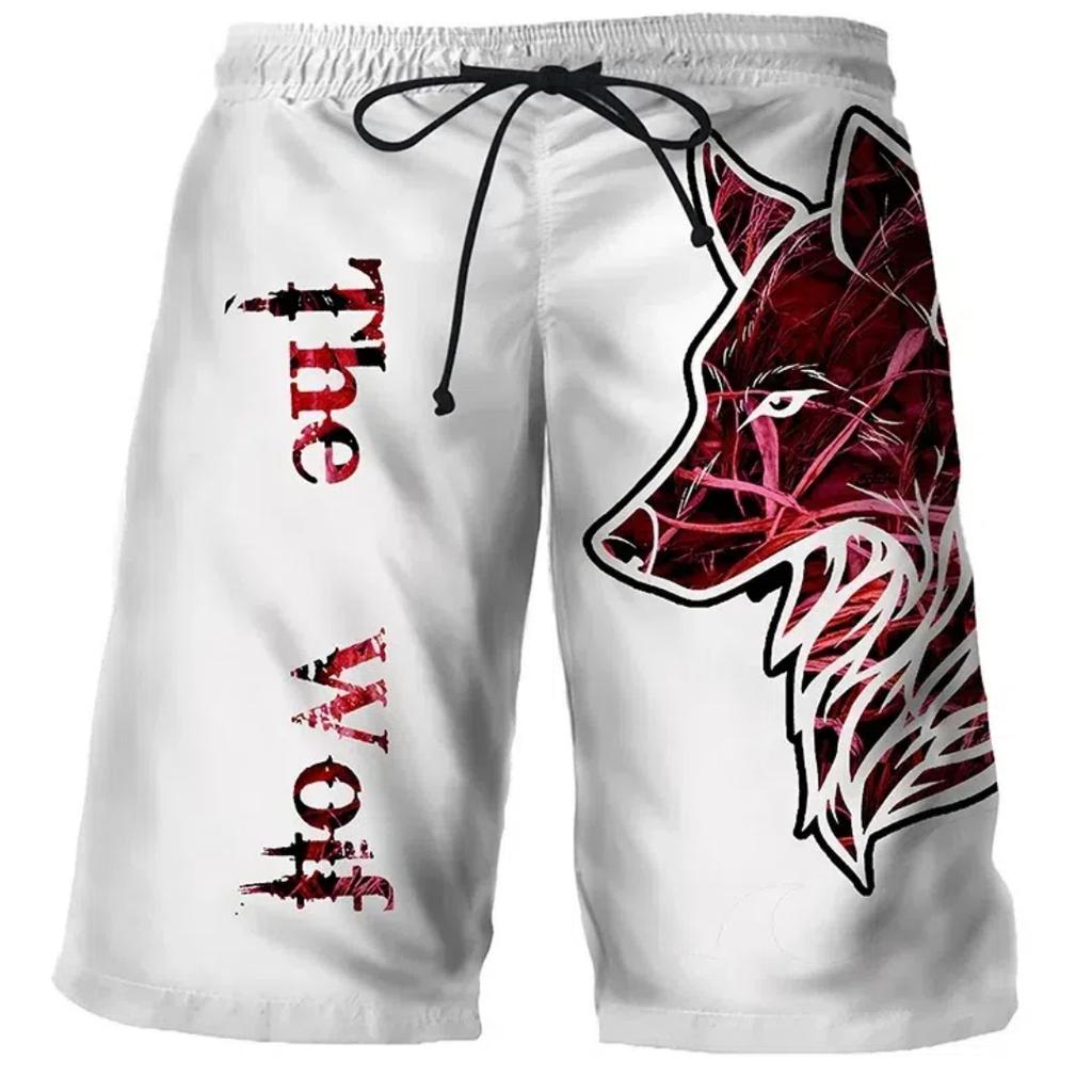 Cool Tiger Wolf Summer Shorts Comfortable Surfboard Hawaiian Beach Shorts Quick Dry Sports Shorts Men's Beach Shorts Boys