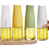 Drip-free Oil and Soy Sauce Dispensers, Set of 4, Drip-free, One-handed Use, Washable Glass, 500ml, Shade (waterproof Sticker Included) (4)