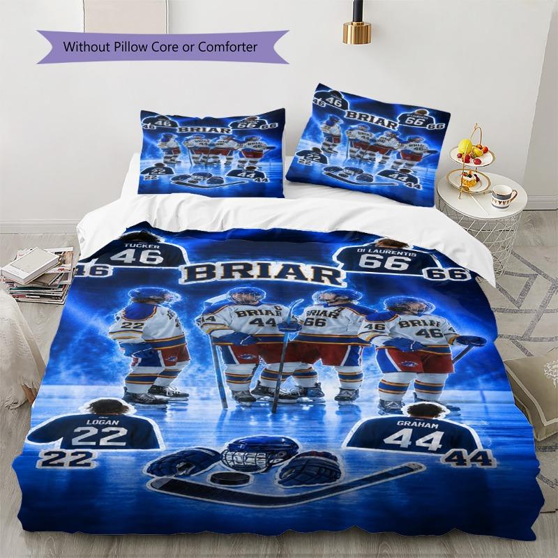 Briar University Hockey Team Uniform Print 3 Pieces Duvet Cover Set Sports Romance Bedding Bedroom Home Decor Without Pillow Core