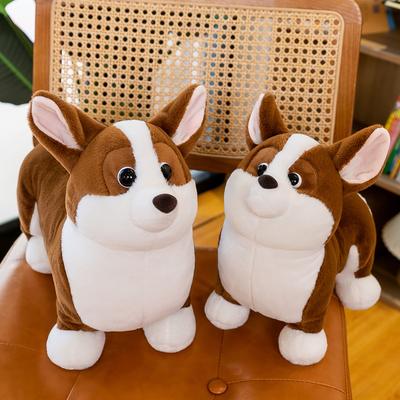 Boneca de pelúcia corgi de estação, boneca cachorrinho para crianças