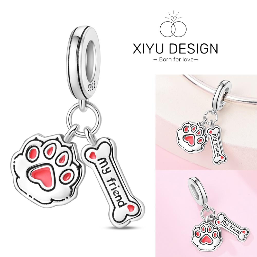Cute Pet Series Hand Drawn Style Kitten Charm Eat Fruit Bead Fit Diy Copper Bracelet Necklace Women Anniversary Jewelry Gift