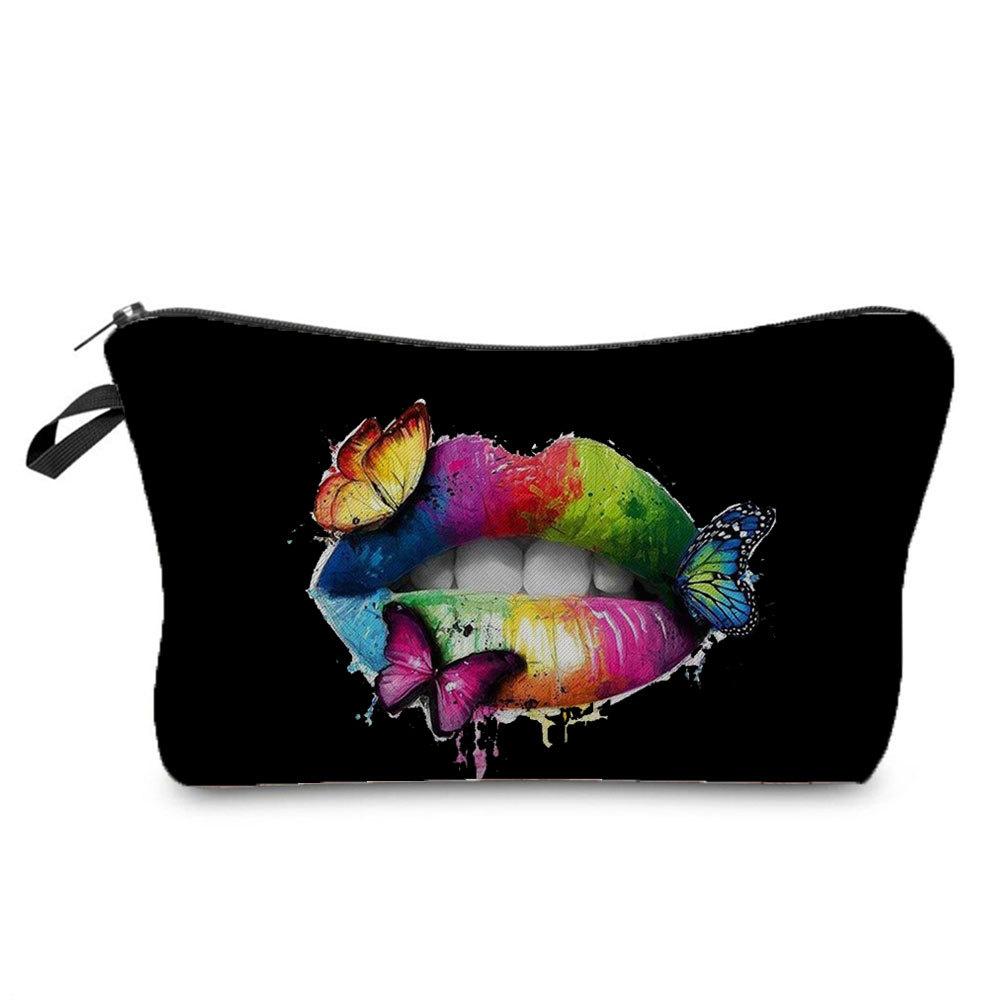 Women Lips Print Cosmetic Bag Toiletries Organize Travel Storage Case 6382