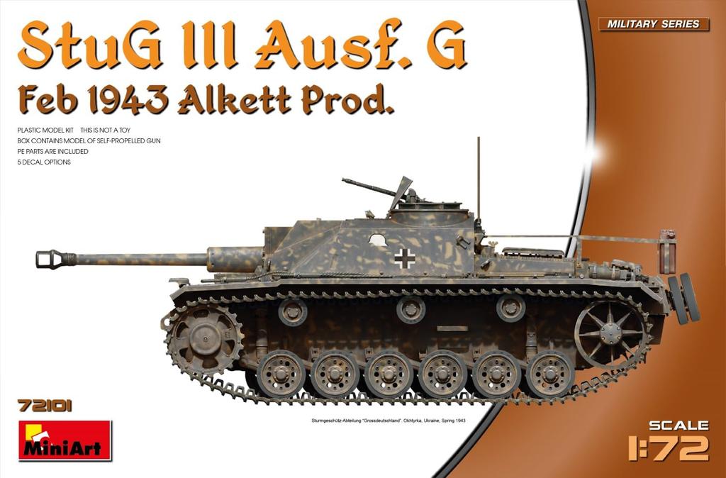 Miniart 3 Assault Gun Arquette February 1943 Plastic Model MA72101 1/72 No. Ausf.G