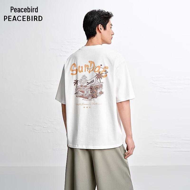 PEACEBIRD MEN s Fashion Back Print Round Neck T-shirt 2XL