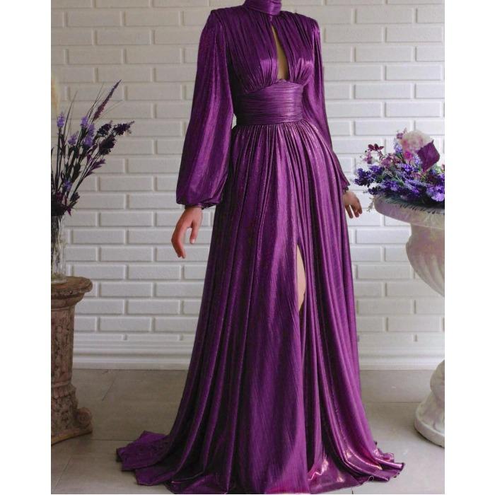 New spring and summer popular color waist hanging neck pendulum sexy avocado green dress long dress