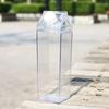 Plastic Clear Milk Carton Shaped Water Bottles 500ml Portable Drinking Sports Milk Cups Water Bottle With Lid Large Capacity YA017