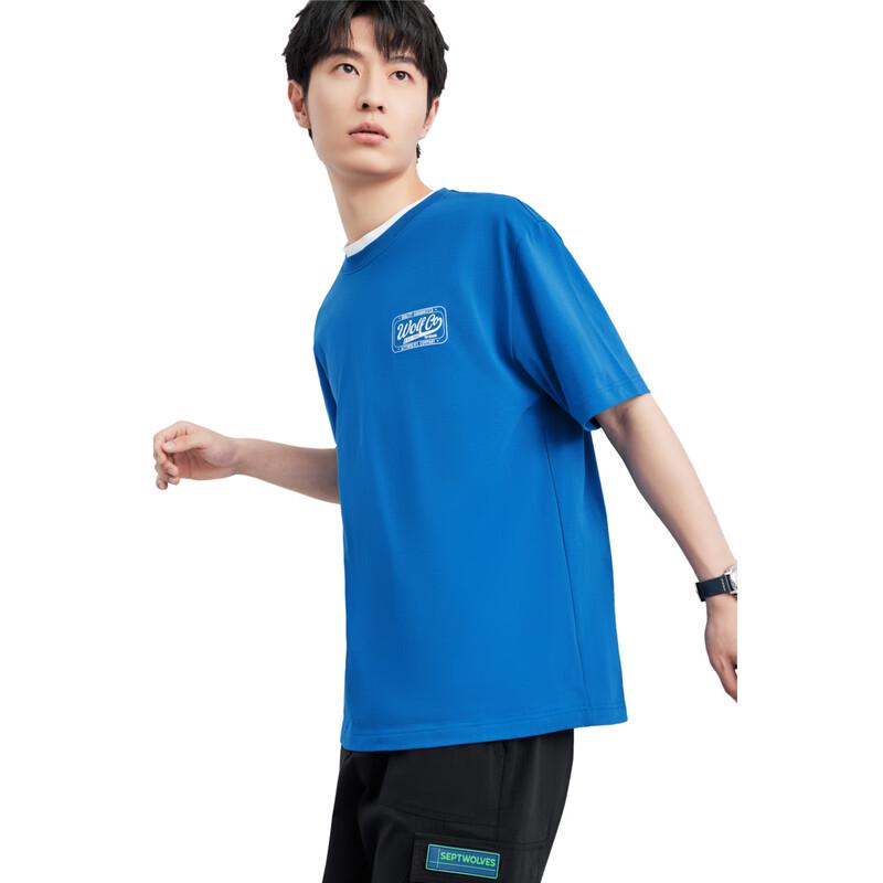 SEPTWOLVES Men's Printed Pure Cotton Short Sleeve T-Shirt