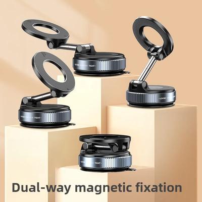 Verbesserte 360° Vakuum Magnetische Handyhalterung, Magnetische Auto-Handyhalterung, Freisprech-Saugfuß-Handyhalter für Auto/Fitnessstudio/Spiegel
