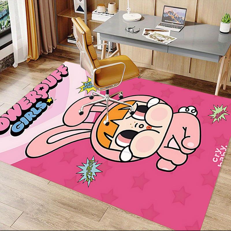 1pc Powerpuff Girls Carpet Anti Slip Polyester Floor Mat for office,Bedroom