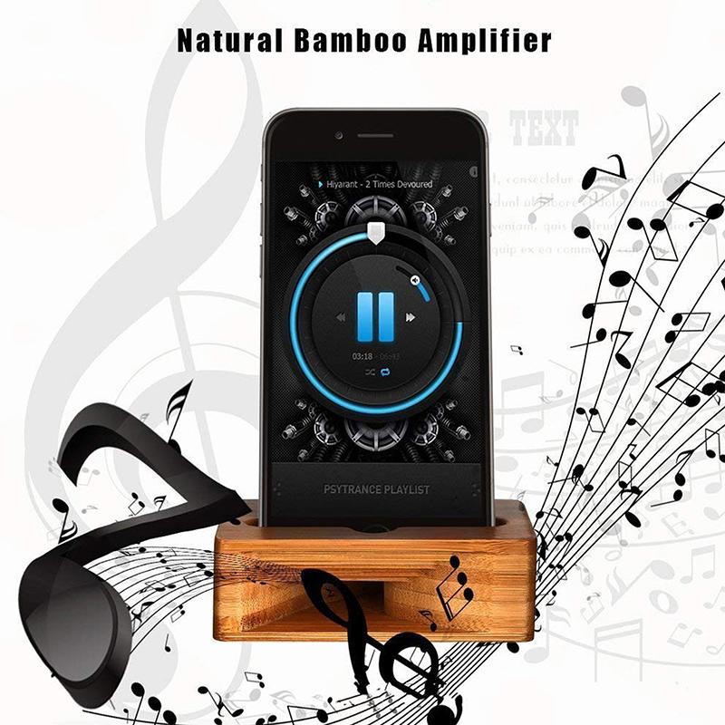 Telefonhalter Ständer Verstärker Zelle Lautsprecher Holz Schreibtisch Holz Bambus Sound Mobile Halterung Desktop Tablet Auto Dusche Handy Dock