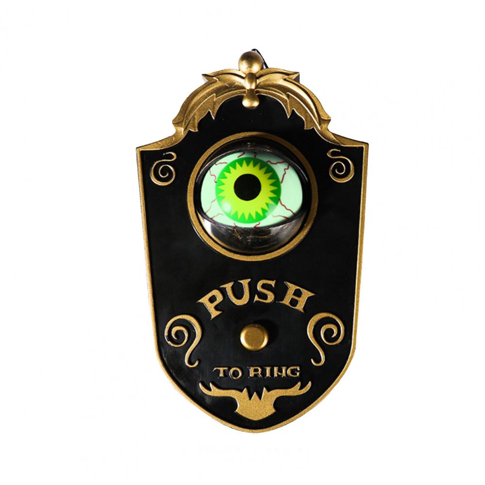 Portable Halloween Doorbell Halloween Prop Spooky Halloween Skull Doorbell with Skeleton Head Light-up Eyes Pop Out Snake