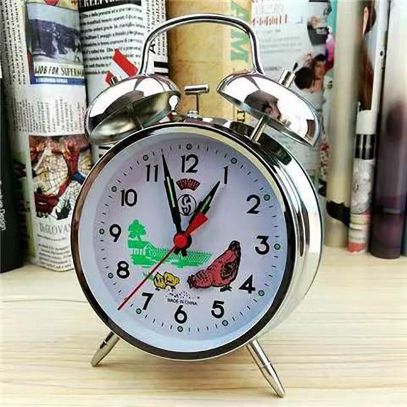 Mechanical Alarm Clock Bedside Table Silent Gold Clocks Vintage Metal Bedroom Children Tabletop Antiques Luxury Home Decor