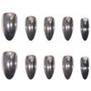 Metallic Bright Silver Fake Nails with Environment-friendly Acrylic Material for Pleasant DIY Nail Experience At Home